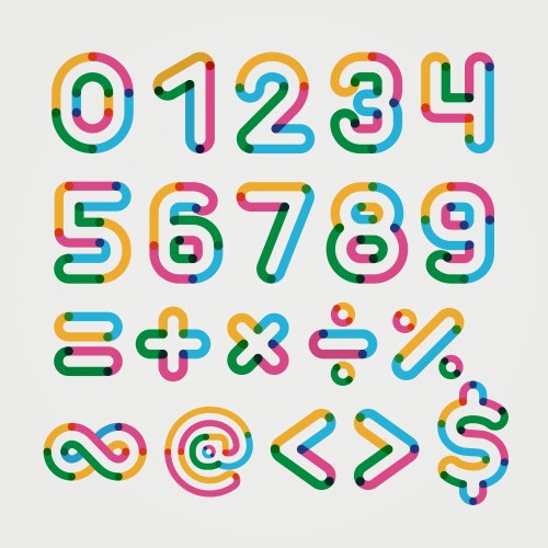 Alphabet line transparent color font style vector image