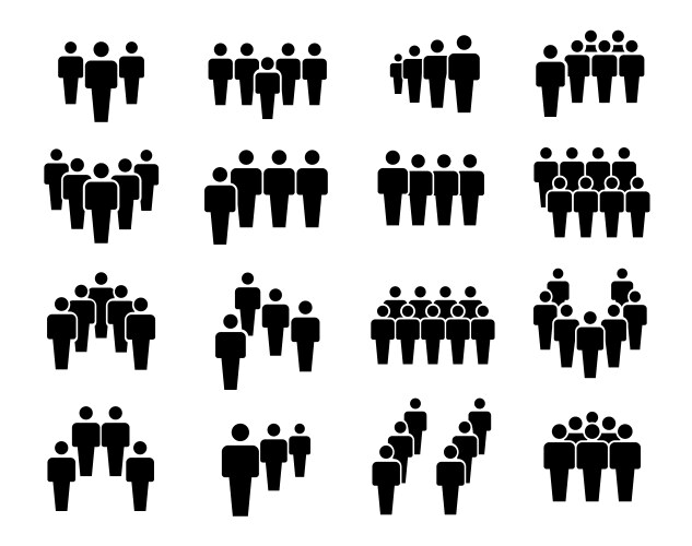 Group business people in teamwork icon set vector image