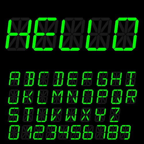 Digital font sign retro alphabet vector image