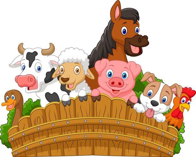 Collection farm animals vector image