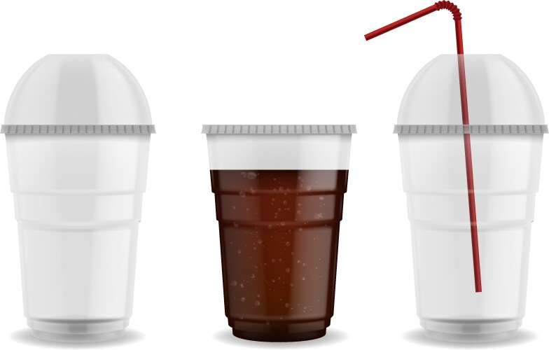 Cup with sphere dome cap realistic plastic vector image