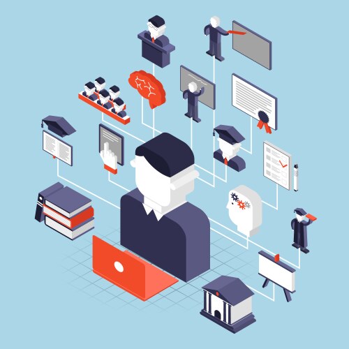 Higher education isometric vector image