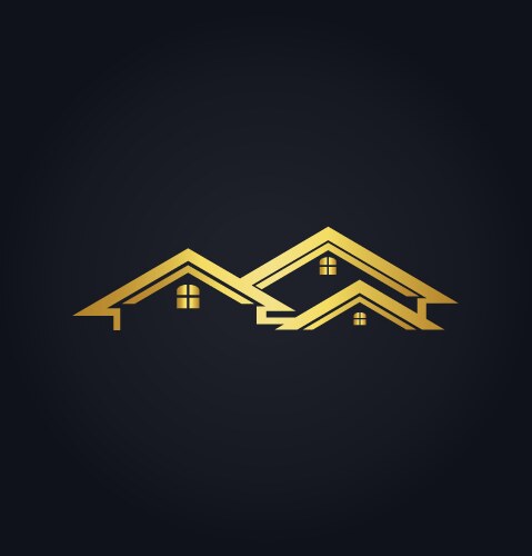 Home realty business company gold logo vector image