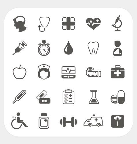 Medical and health icons set vector image