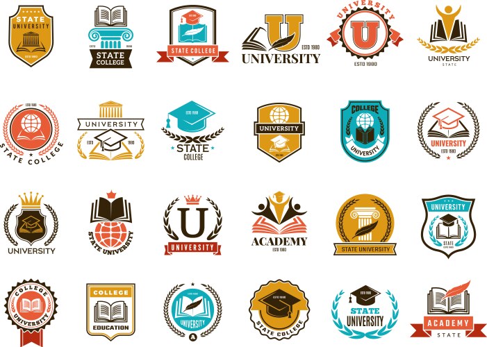 College emblem school or university identity vector image