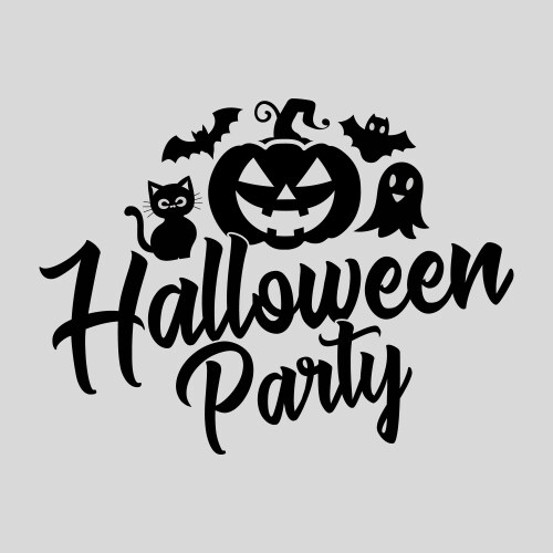 Halloween label with pumpkin and typography vector image