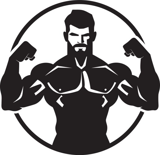 Strength unleashed monochrome depiction vector image