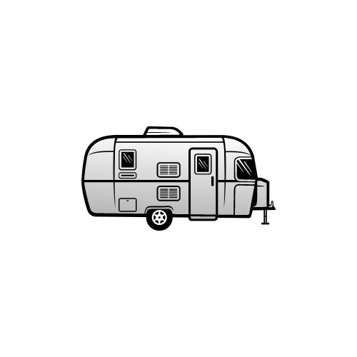 Camper trailer - caravan isolated vector image