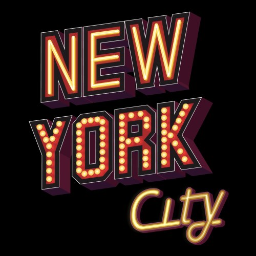 new york city lettering vector image