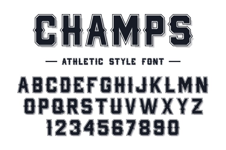 American college classic font vintage sports vector image