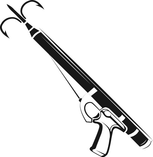 Harpoon gun icon black hunting weapon symbol vector image