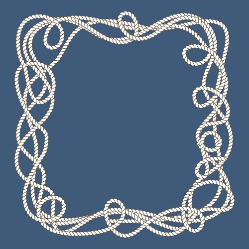 Tangled nautical ropes frame vector image