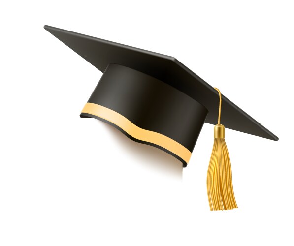 Realistic mortar board hat education vector image