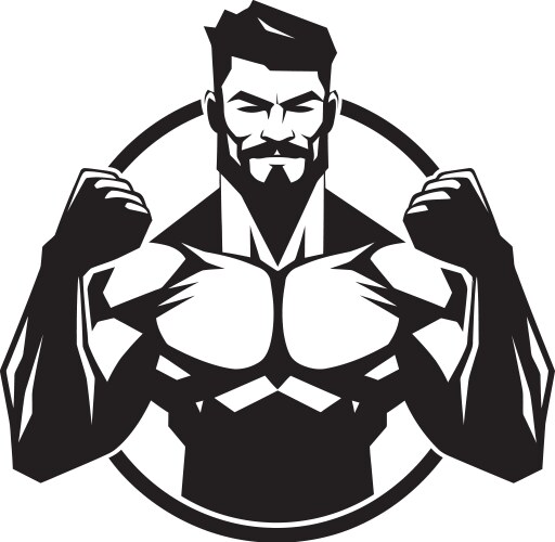 Strength unleashed monochrome bodybuilding vector image