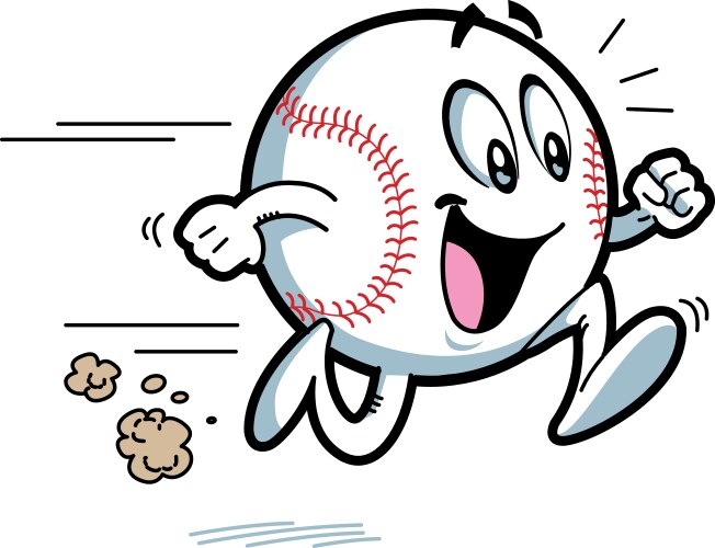 Happy running baseball vector image