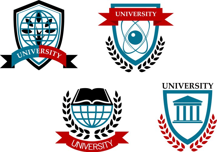 Set of university and education emblems vector image