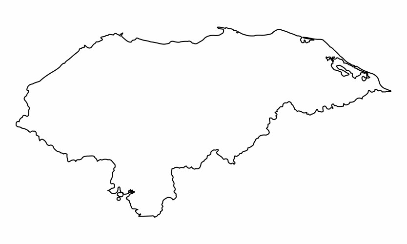 Honduras outline map vector image