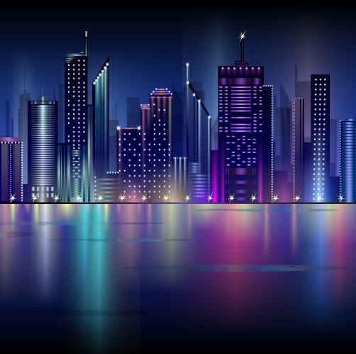 Night city vector image