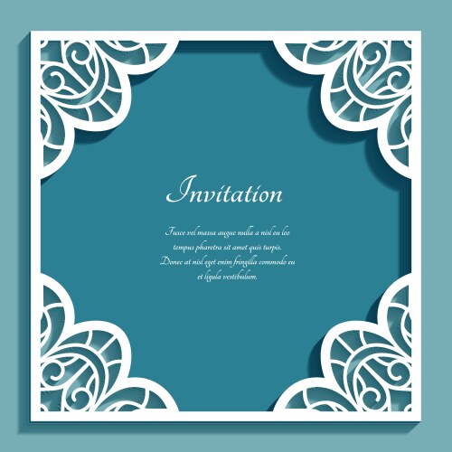 Square frame with corner lace ornaments vector image