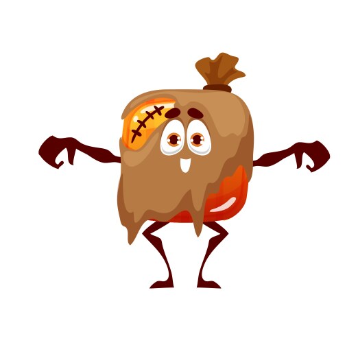 Cartoon halloween candy monster scarecrow vector image