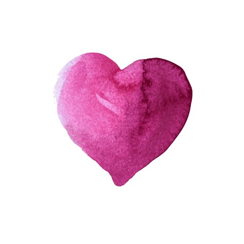 Heart watercolor technique vector image