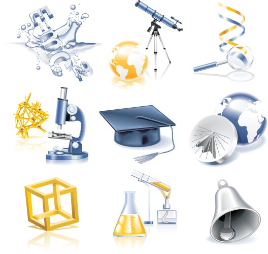 Science and education icon set vector image