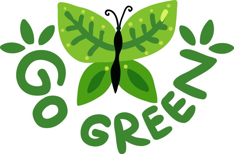 Go green emblem vector image