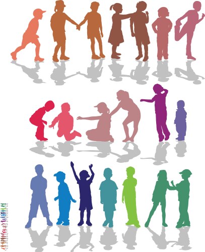 Children silhouettes vector image