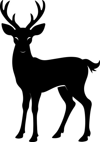 Graceful deer silhouette for holiday and decor vector image