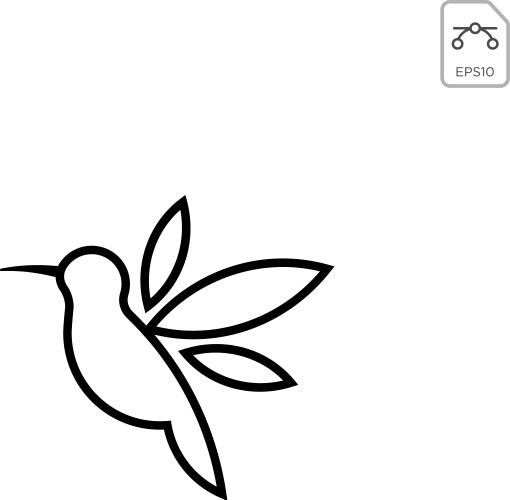 Humming bird logo design icon element isolated vector image