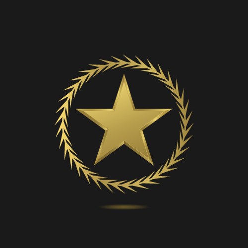 Golden star logo vector image