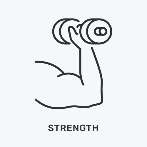 Strength line icon of arm vector image