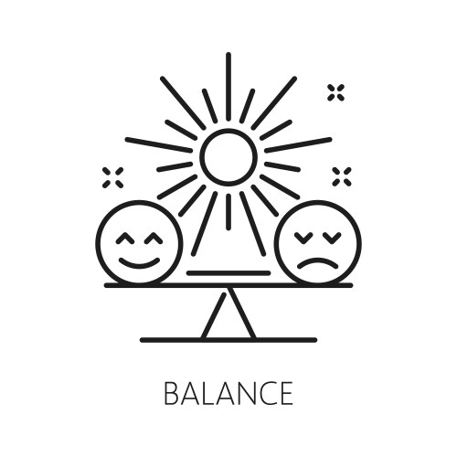 Balance psychological and mental health line icon vector image