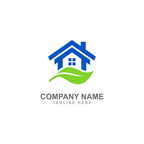 Home leaf environment company logo vector image