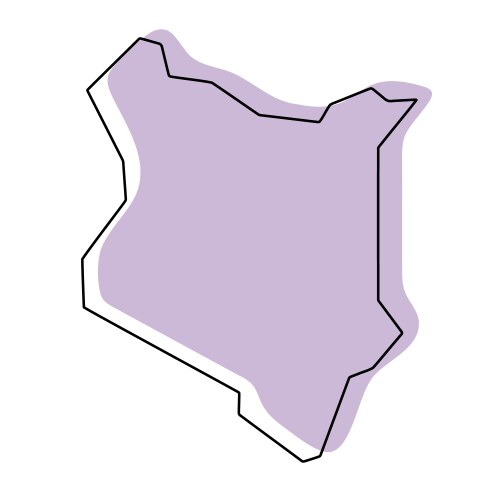 Kenya simplified map vector image