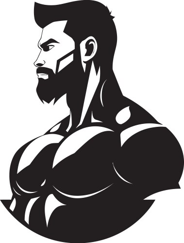 Strength unleashed monochromatic bodybuilding vector image