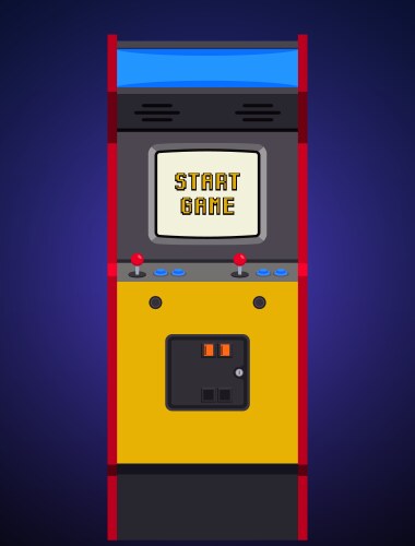 Arcade cabinet or machine in flat style vector image