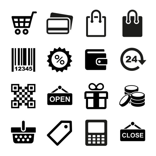 Shopping icons set vector image