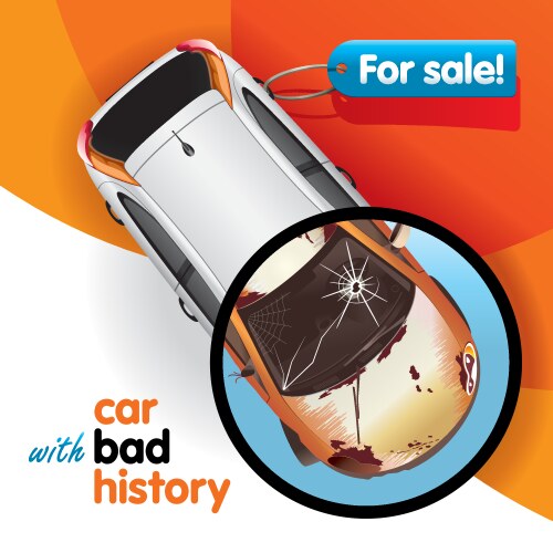 Car with bad history vector image