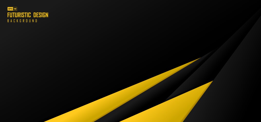 Abstract black and yellow wide tech overlap vector image