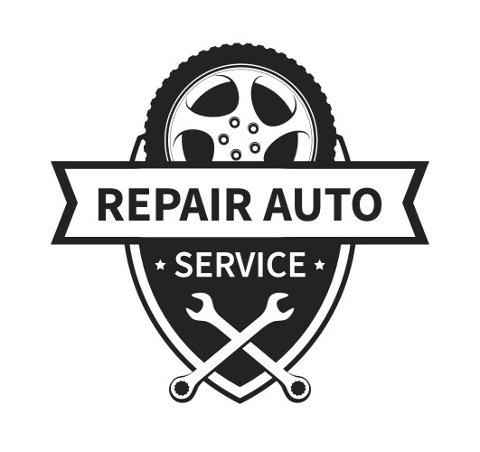 Emblem for repair car and tire service vector image