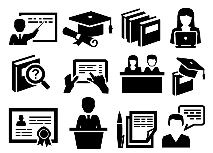 Education icons vector image