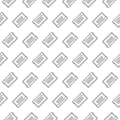 Diagonal seamless pattern of audio cassettes vector image