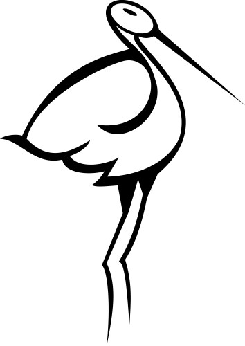 stylized stork vector image