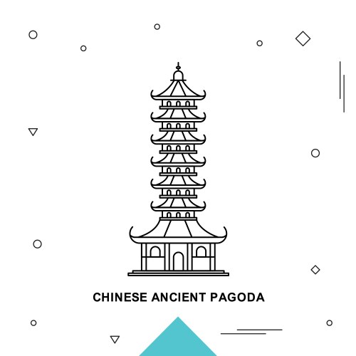 Chinese ancient pagoda vector image