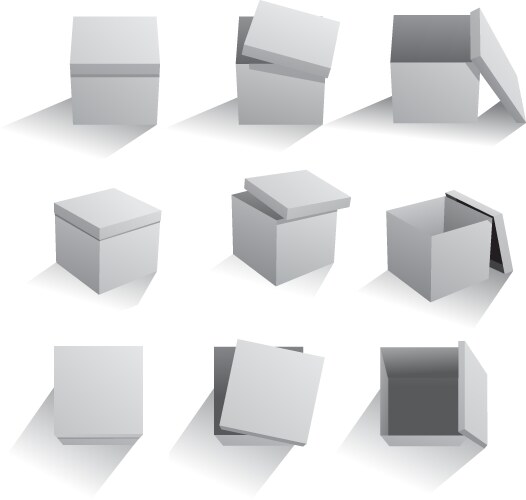 Set of boxes vector image