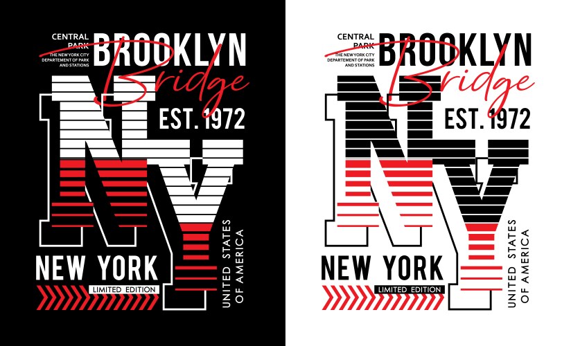 Typography design ny brooklyn usa style vector image