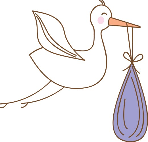 baby delivery crane icon image vector image