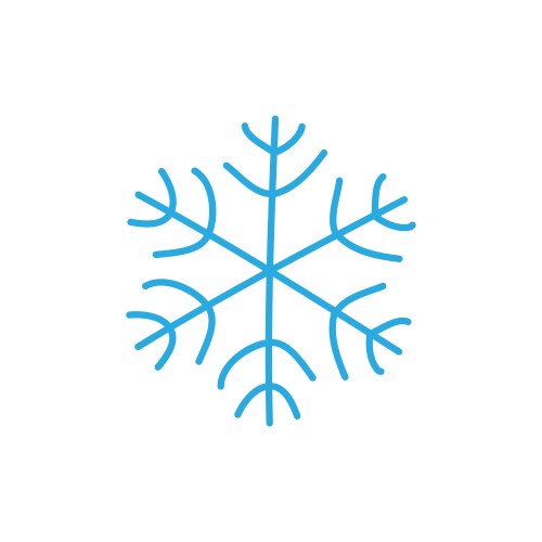 Snowflake icon blue silhouette snow flake sign vector image