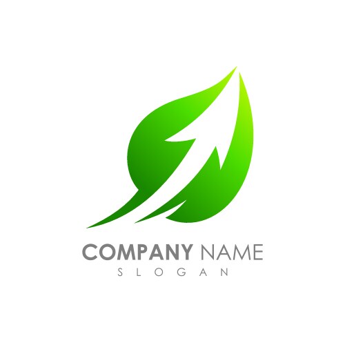 leaf arrow logo design vector image